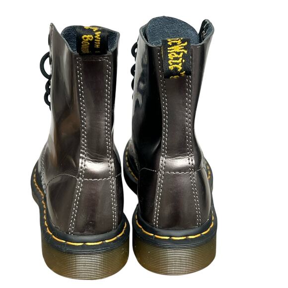 Dr. Martens Shoes Womens 6 Metallic Pewter 1460 Pascal Smooth Leather Boots - Picture 6 of 9